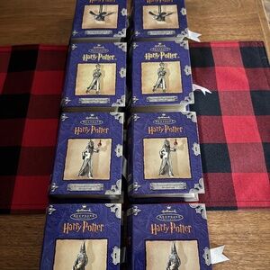 8  Harry Potter 2000/2001 Hallmark Keepsake Fine Pewter Ornaments. Brand New.